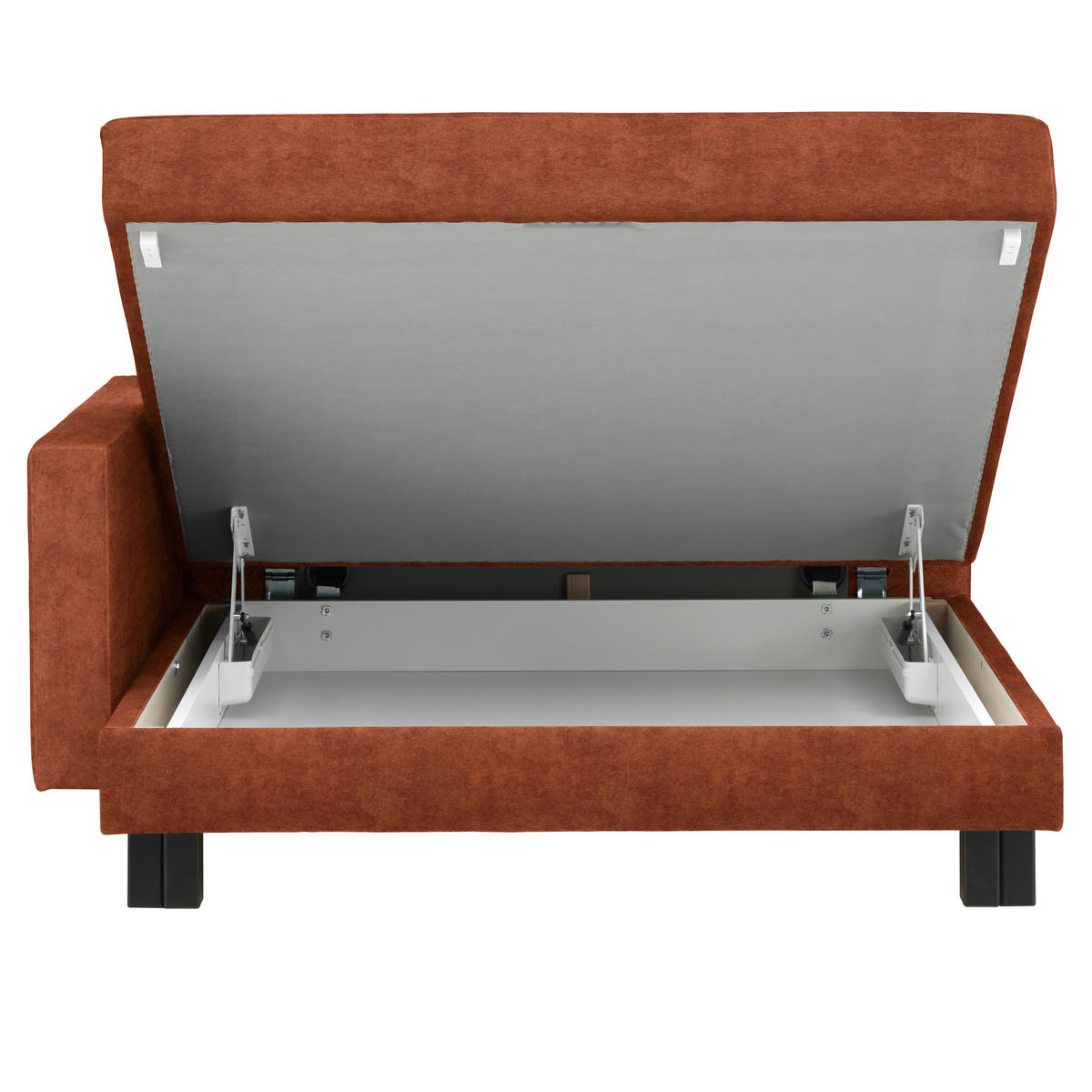 LIEGE  in Velours Rostfarben  - Eiche dunkel/Rostfarben, MODERN, Holz/Textil (137/72/155cm) - Joka