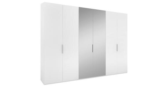 DREHTÜRENSCHRANK 300/223/62 cm 6-türig Weiß - Alufarben/Weiß, KONVENTIONELL, Glas/Holzwerkstoff (300/223/62cm) - Novel