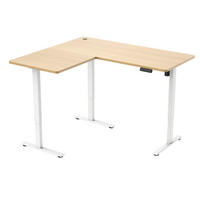 ECKSCHREIBTISCH  Weiss, Eichefarben höhenverstellbar  - Weiss/Eichefarben, Modern, Holzwerkstoff/Metall (160/74,5/119/140cm) - MID.YOU