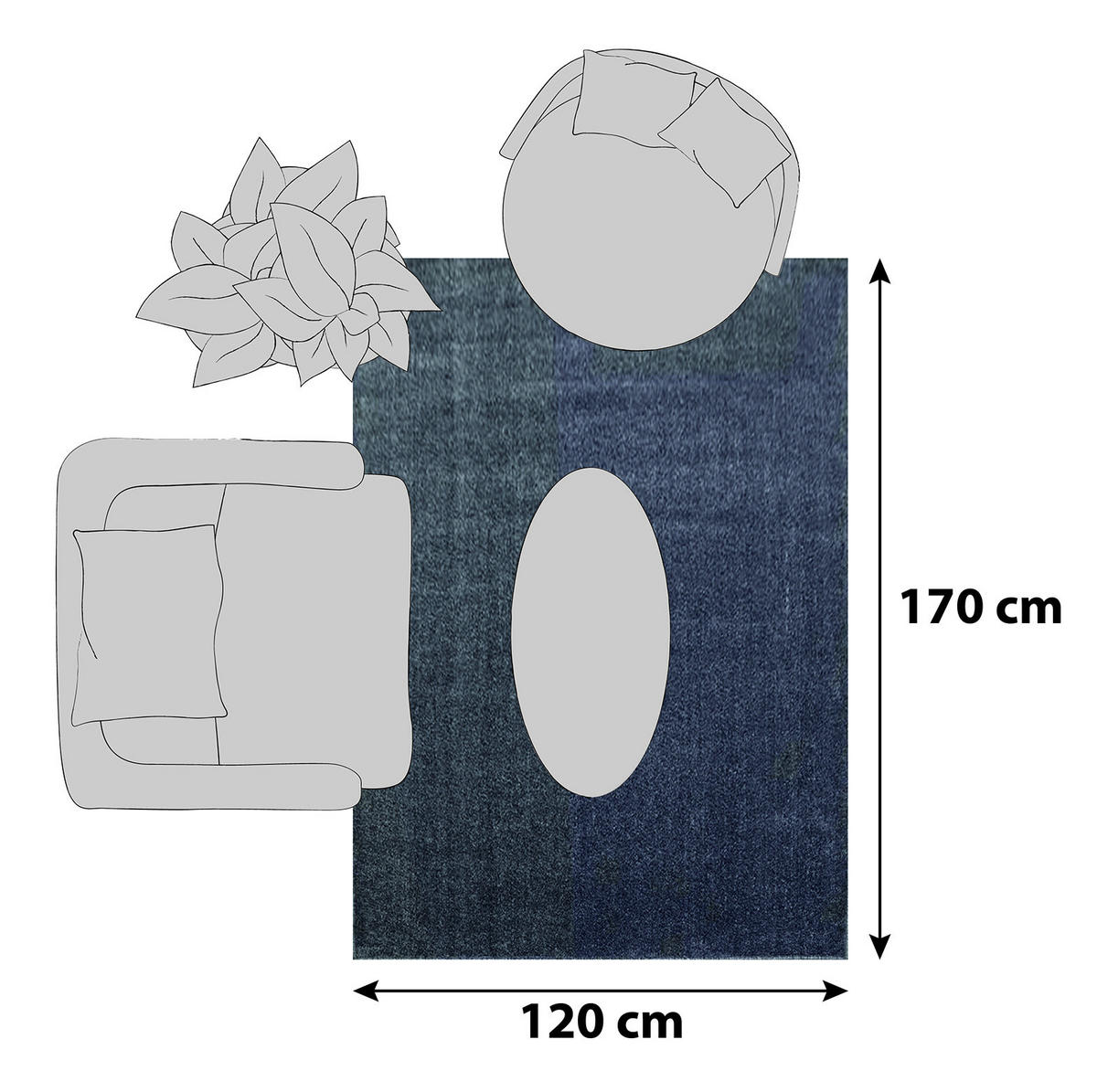 HOCHFLORTEPPICH 120/170 cm Ata grau Grau  - Grau, Design, Textil (120/170cm) - Novel