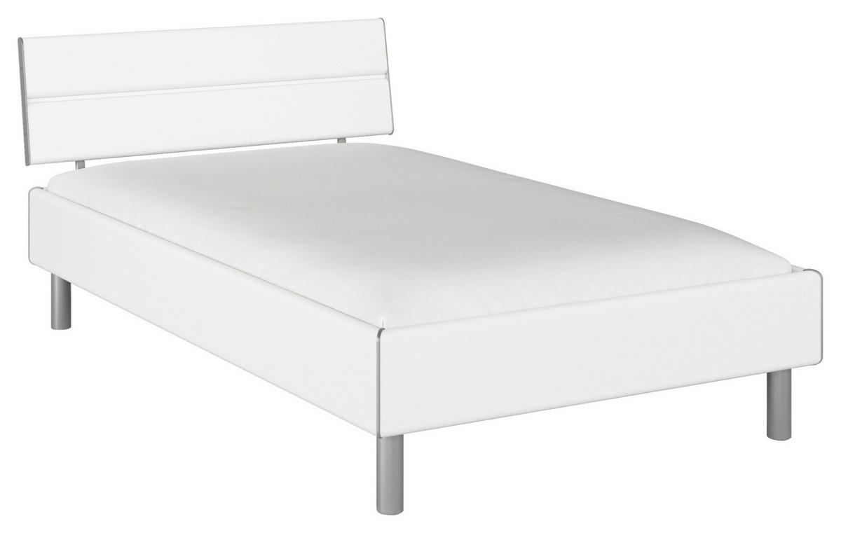 BETT 120/200 cm  in Weiß  - Alufarben/Weiß, Design, Metall (120/200cm) - Carryhome