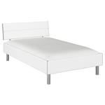 BETT 120/200 cm  in Weiß  - Alufarben/Weiß, Design, Holzwerkstoff/Metall (120/200cm) - Carryhome