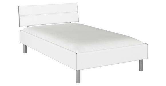 BETT 120/200 cm  in Weiß  - Alufarben/Weiß, Design, Holzwerkstoff/Metall (120/200cm) - Carryhome