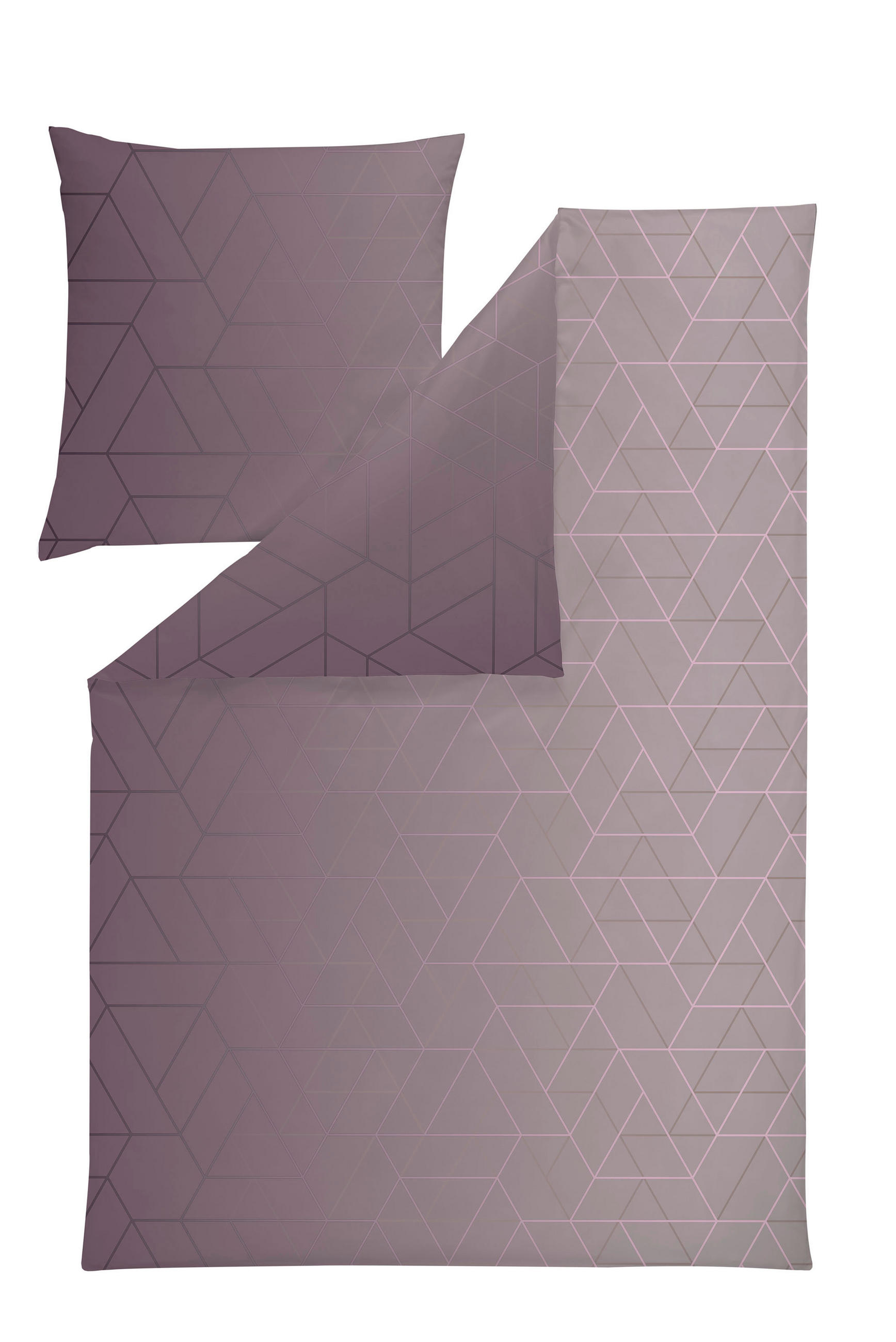 BETTWÄSCHE 155/220 cm SVEA Flanell  - Aubergine, Design, Textil (155/220cm) - Estella