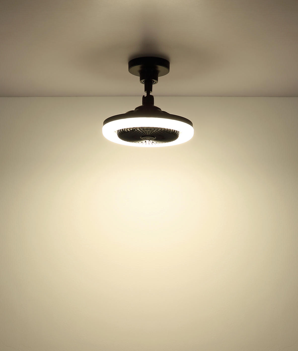 Ventilator mit Deckenleuchte  25,8/21,7 cm    - Schwarz/Weiß, Design, Kunststoff (25,8/21,7cm) - Globo