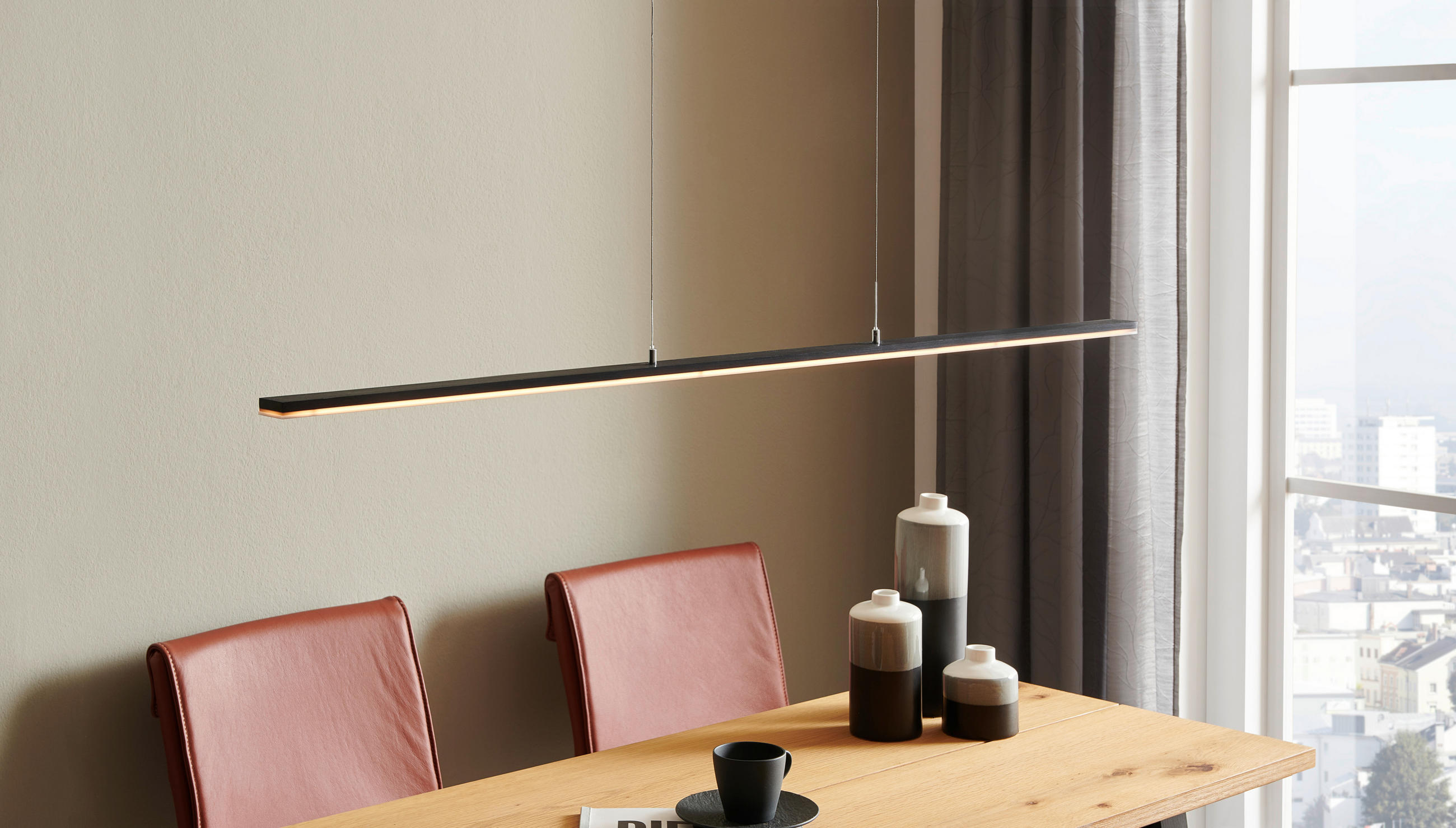 LED-HÄNGELEUCHTE 120/150 cm   - Schwarz, Design, Metall (120/150cm) - BOPP