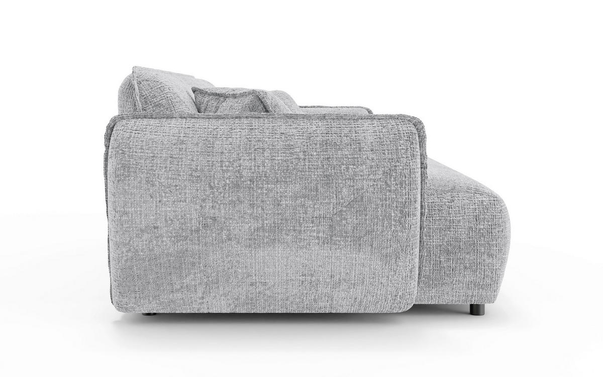 VIERSITZER-SOFA Nelia Chenille Hellgrau  - Hellgrau/Schwarz, Design, Kunststoff/Textil (250/81/114cm) - P & B