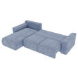 ECKSOFA in Samt Hellblau  - Chromfarben/Hellblau, KONVENTIONELL, Kunststoff/Textil (195/293cm) - Carryhome