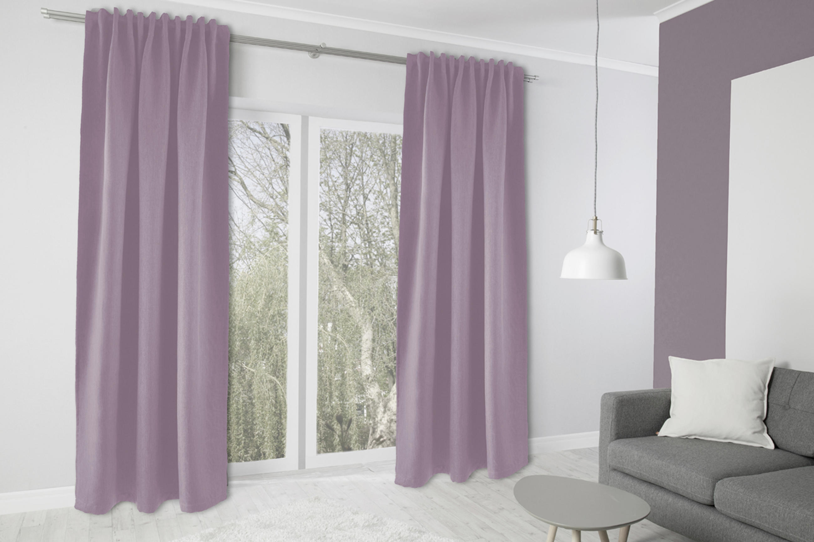WÄRMESCHUTZVORHANG MILTON Verdunkelung 140/245 cm   - Rosa, Basics, Textil (140/245cm)