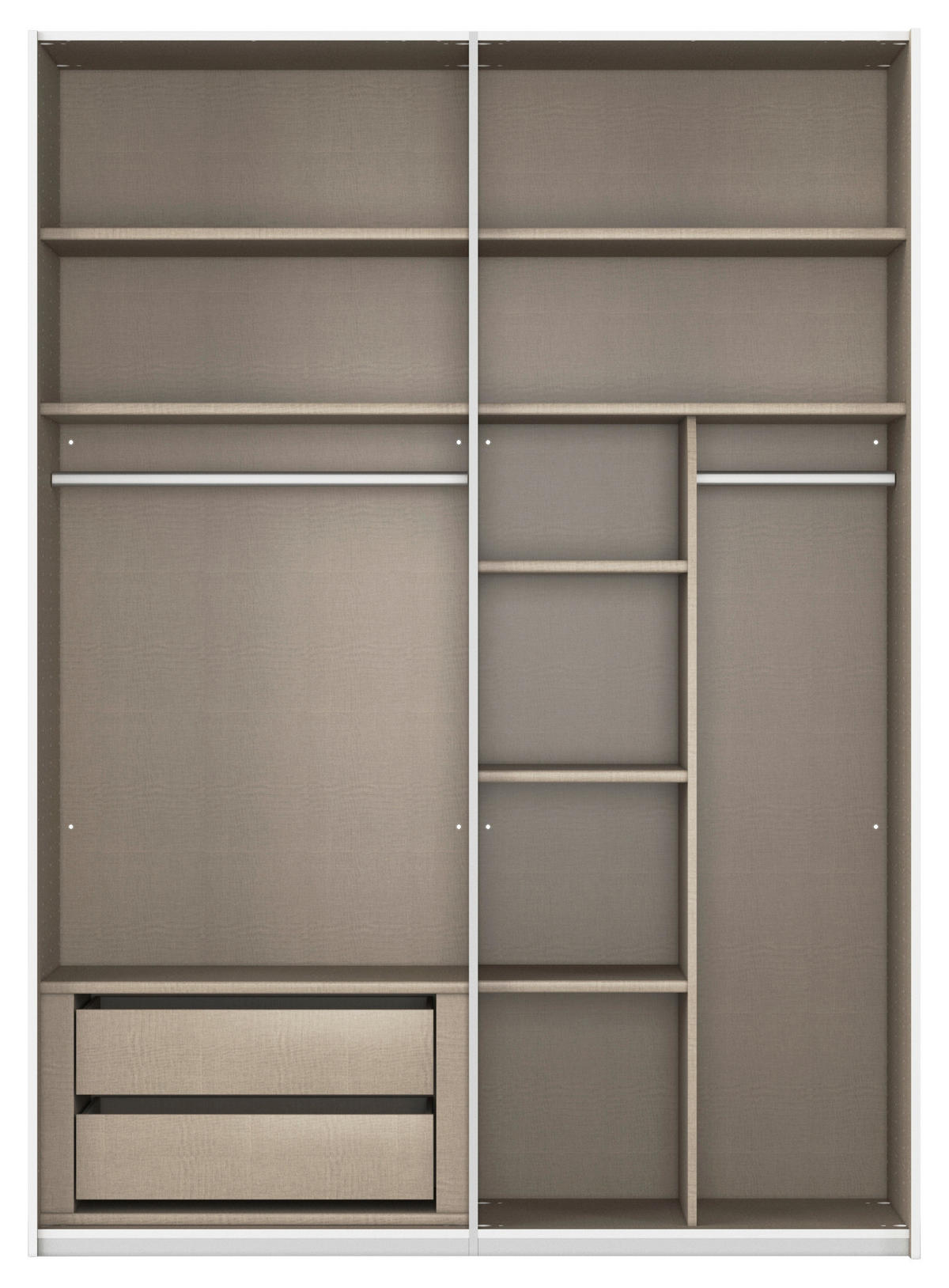 SCHWEBETÜRENSCHRANK in Champagner  - Champagner/Beige, Konventionell, Glas/Holzwerkstoff (162/223/68cm) - Novel