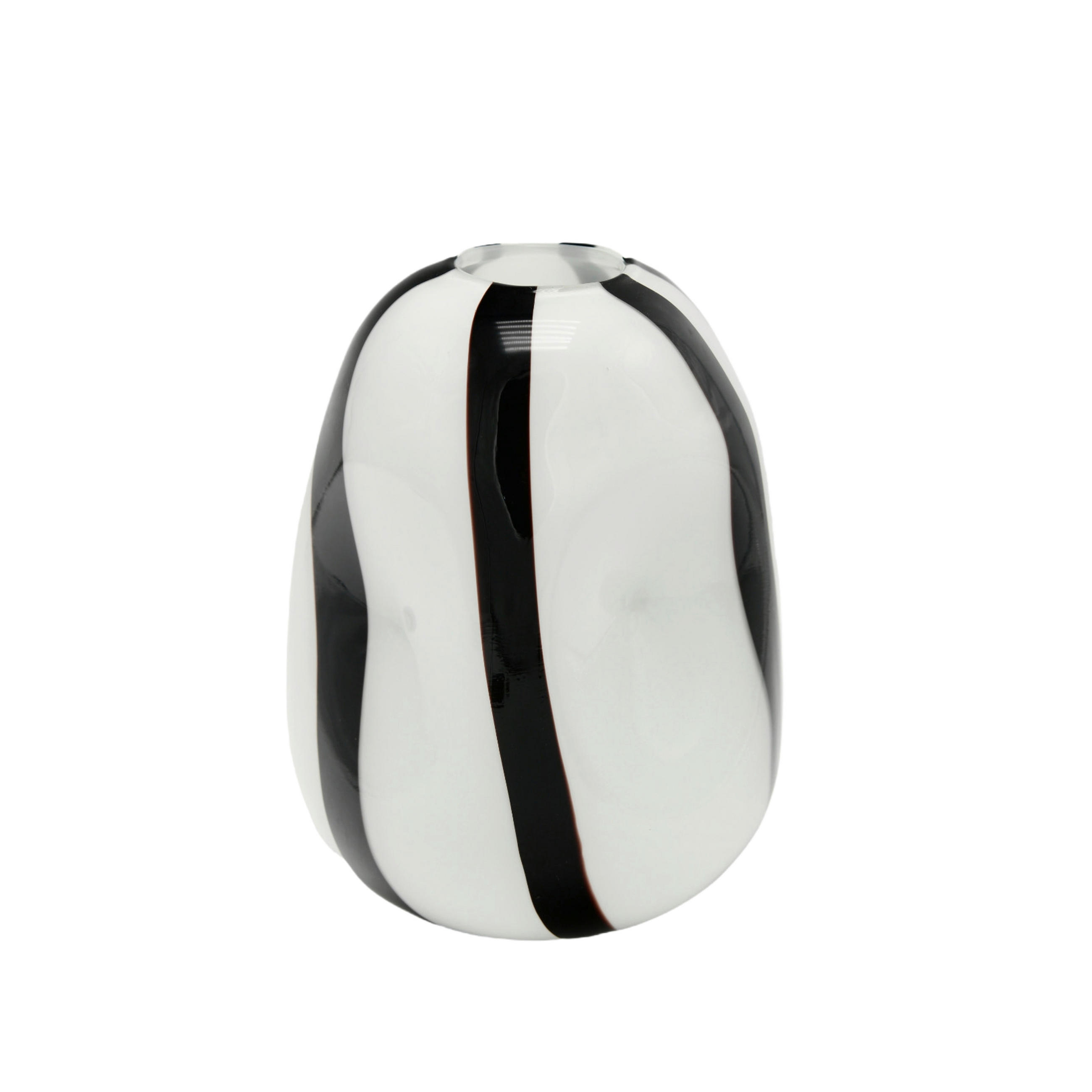 VASE 29 cm  - Schwarz/Weiß, Trend, Glas (23/29cm) - Ambia Home