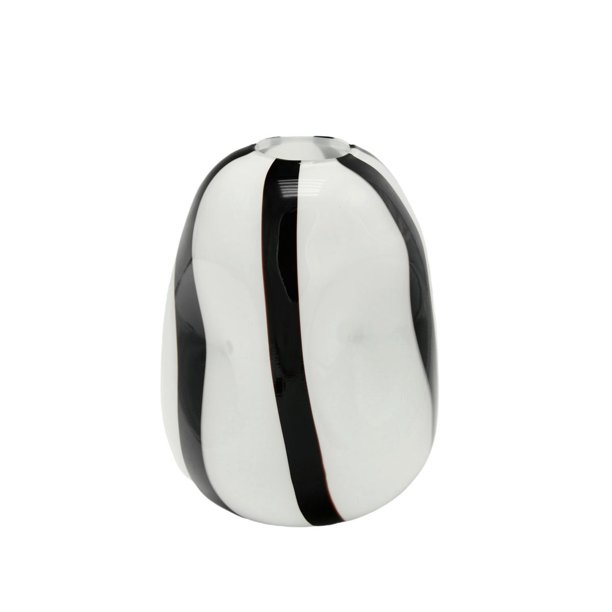 VASE 29 cm  - Schwarz/Weiß, Trend, Glas (23/29cm) - Ambia Home