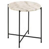 BEISTELLTISCH 42/42/45 cm Weiß rund  - Schwarz/Weiß, Trend, Stein/Metall (42/42/45cm)