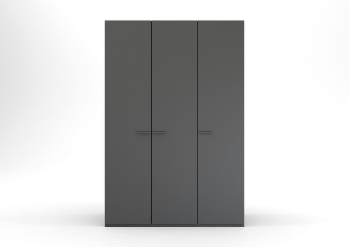 DREHTÜRENSCHRANK in Graphitfarben  - Graphitfarben, Trend, Glas/Holzwerkstoff (151/235/60cm) - Novel