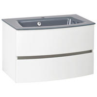 TVÄTTSTÄLL MED KOMMOD 80 cm  - vit/grå, Klassisk, trämaterial/glas (80cm) - Held