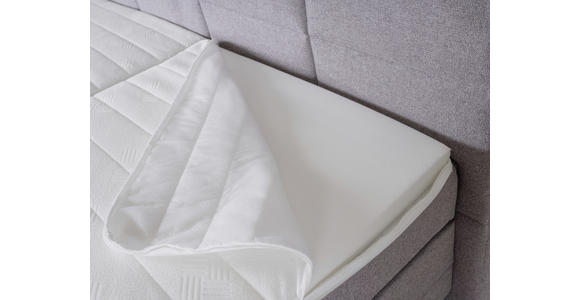 Boxspringbett mit Topper 180x200cm Hampton H2/H3 - Wengefarben/Grau, KONVENTIONELL, Textil (180/200cm) - Luca Bessoni