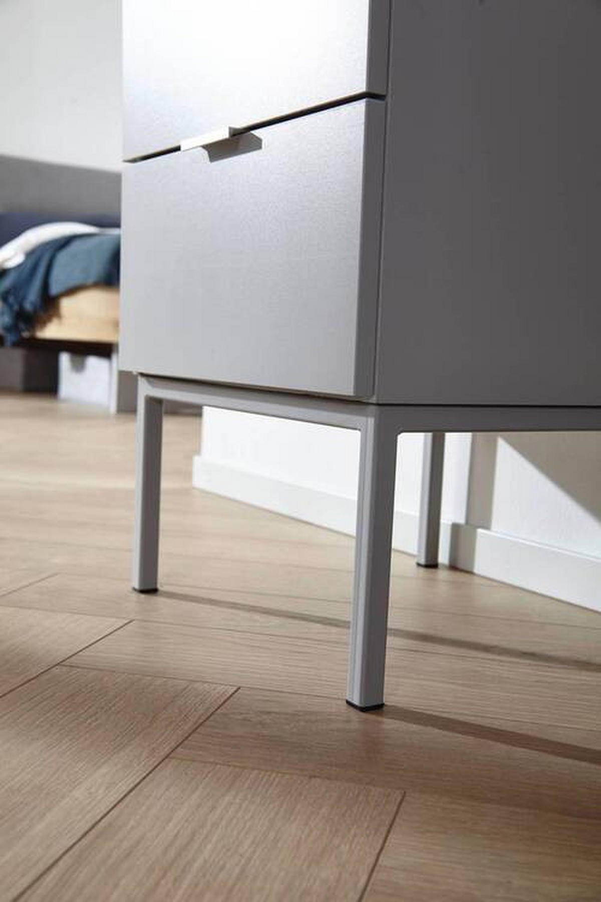 KOMMODE 40/100/42 cm  in Grau, Eichefarben  - Eichefarben/Alufarben, Trend, Holzwerkstoff/Kunststoff (40/100/42cm) - Stylife
