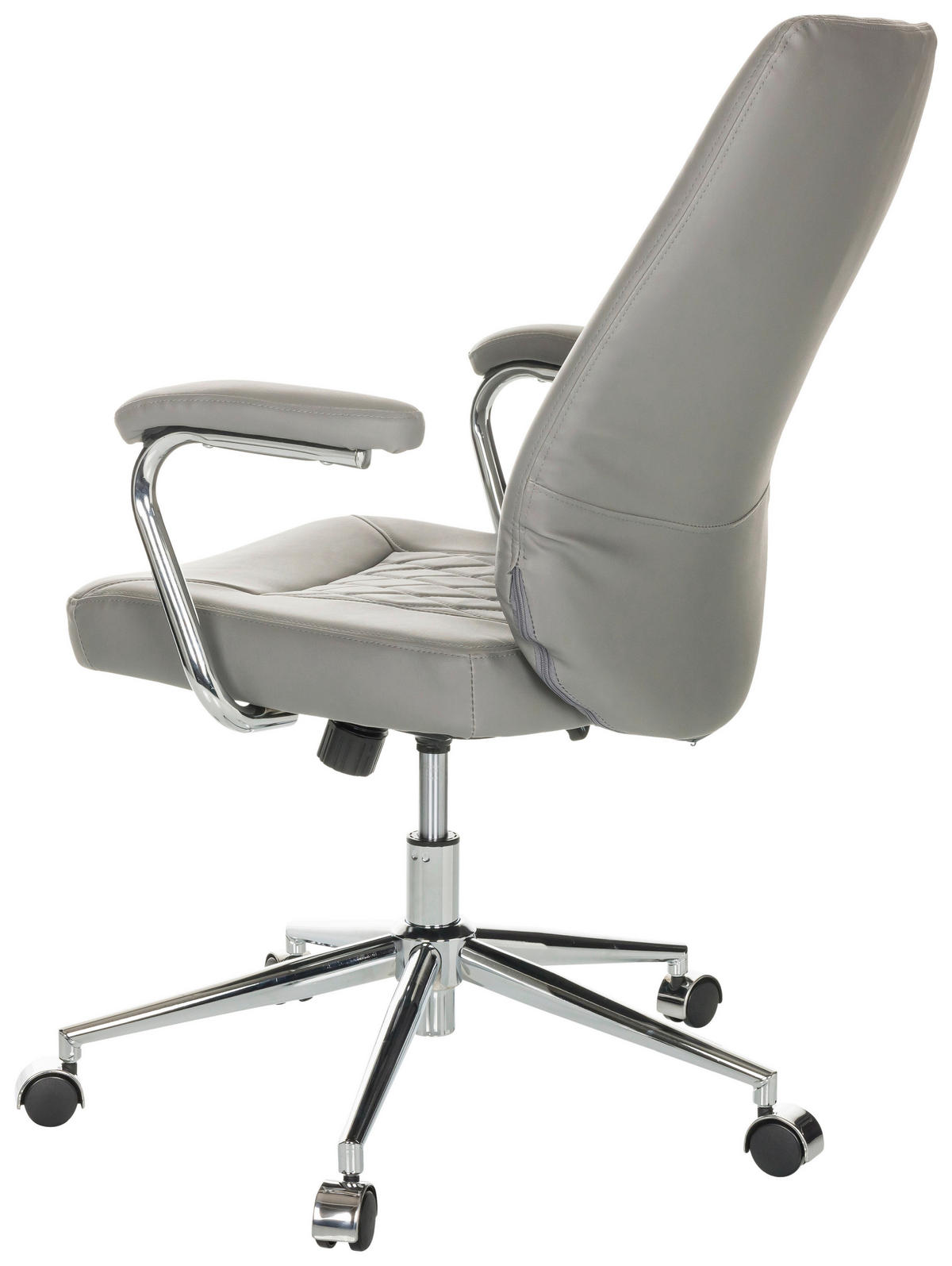 DREHSTUHL Grau  - Schwarz/Grau, Basics, Leder/Kunststoff (68/96-103/68cm) - MID.YOU