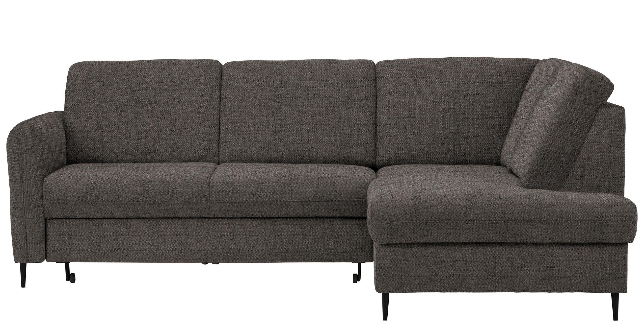 ECKSOFA Graubraun Chenille  - Graubraun/Schwarz, MODERN, Holz/Textil (241/184cm) - Carryhome