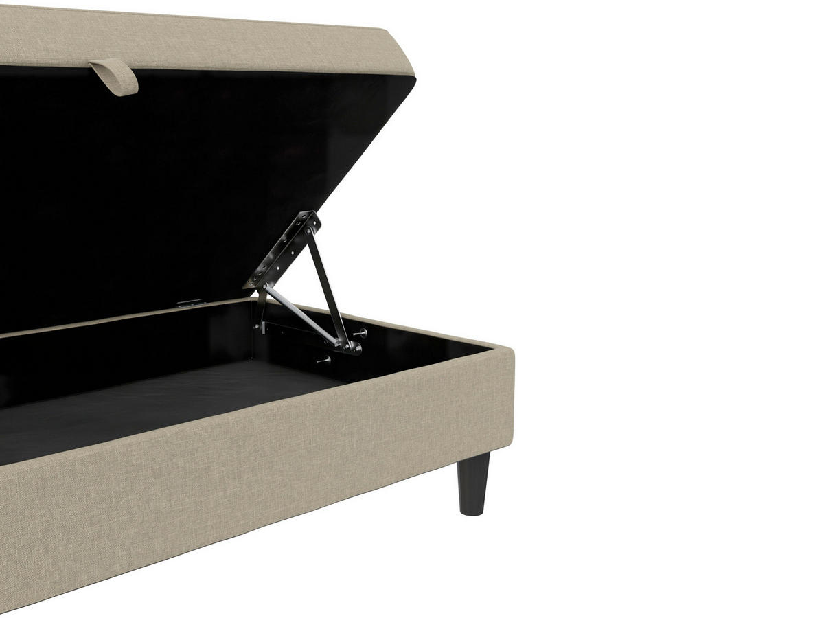 HOCKER in Textil Cappuccino  - Schwarz/Cappuccino, Basics, Kunststoff/Textil (130/43/69cm) - Livetastic