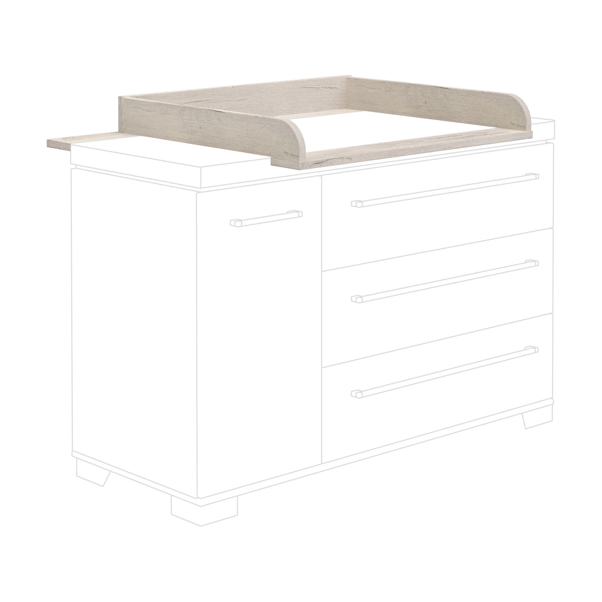 WICKELAUFSATZ Kira  - Eichefarben/Weiß, KONVENTIONELL, Holzwerkstoff (94,8/12,5/78,4cm) - Paidi