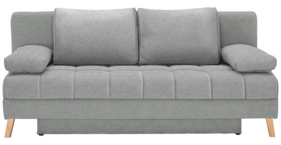 SCHLAFSOFA Webstoff Hellgrau  - Hellgrau/Naturfarben, KONVENTIONELL, Holz/Textil (195/90/90cm) - Cantus