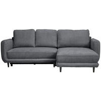 ECKSOFA in Struktur Grau  - Schwarz/Grau, Konventionell, Holz/Textil (247/170cm) - Carryhome