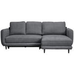 ECKSOFA Grau Struktur  - Schwarz/Grau, KONVENTIONELL, Holz/Textil (247/170cm) - Carryhome