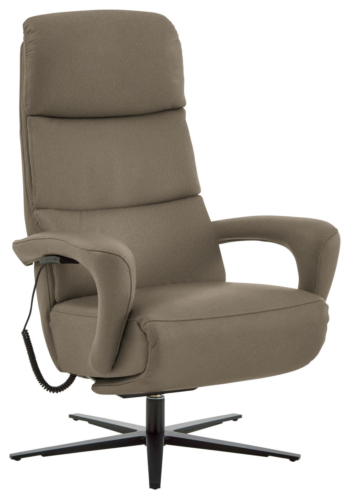 RELAXSESSEL in Leder Taupe  - Taupe/Schwarz, Design, Leder/Metall (76/110/86cm) - Dieter Knoll