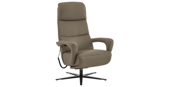 RELAXSESSEL in Leder Taupe  - Taupe/Schwarz, Design, Leder/Metall (76/110/86cm) - Dieter Knoll