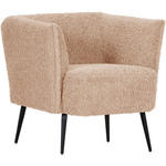 SESSEL in Plüsch Hellbraun  - Hellbraun/Schwarz, Design, Textil/Metall (76/73/76cm) - Landscape