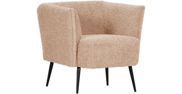 SESSEL in Plüsch Hellbraun  - Hellbraun/Schwarz, Design, Textil/Metall (76/73/76cm) - Landscape