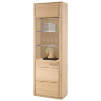 VITRINE in furniert, teilmassiv Eiche Eichefarben  - Eichefarben/Silberfarben, Design, Glas/Holz (69/209/38cm) - Livetastic