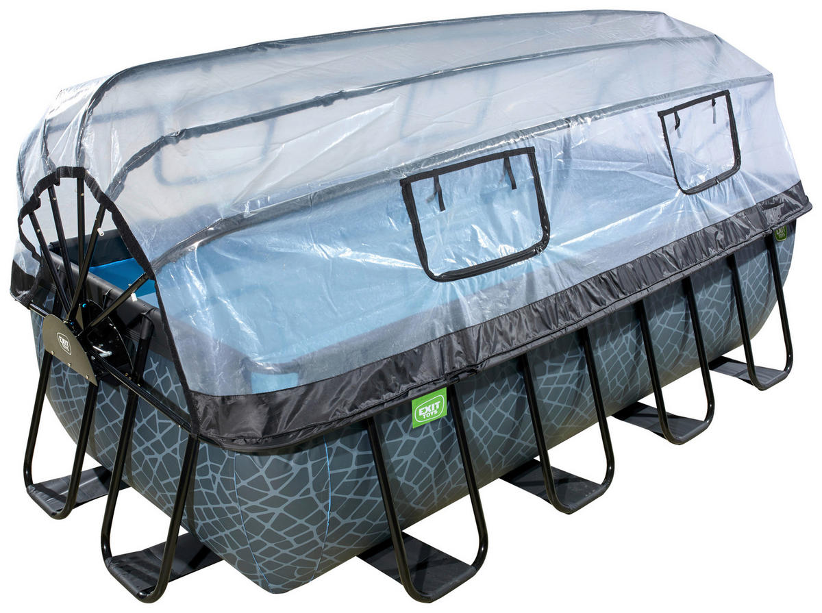 POOL 400/200/100 cm  - Blaugrau, Konventionell, Kunststoff/Metall (400/200/100cm) - EXIT Toys