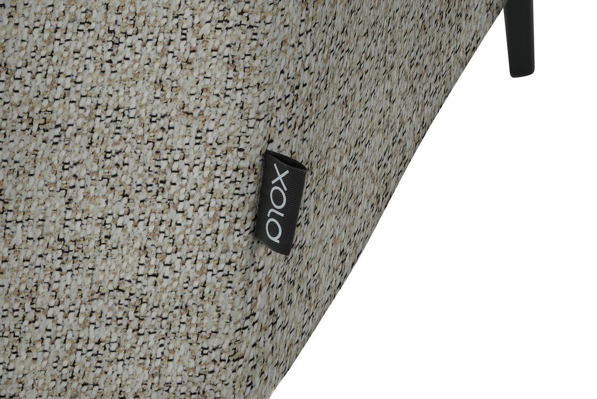 ECKSOFA in Struktur Greige  205/280 cm  - Greige/Schwarz, Design, Textil/Metall (205/280cm) - Xora