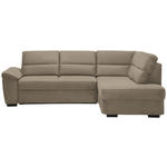 ECKSOFA in Flachgewebe Hellbraun  - Hellbraun/Dunkelbraun, KONVENTIONELL, Kunststoff/Textil (251/193cm) - Cantus