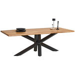 ESSTISCH in Holz, Metall 220/100/75 cm  - Eichefarben/Schwarz, Natur, Holz/Metall (220/100/75cm) - Linea Natura