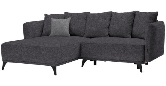 ECKSOFA in Chenille Dunkelgrau  - Dunkelgrau/Schwarz, LIFESTYLE, Textil/Metall (172/255cm) - Carryhome