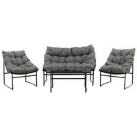 LOUNGEGRUPP  - grå/svart, Klassisk, metall/textil - Gardenson