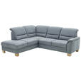 ECKSOFA Blau Mikrofaser  - Wildeiche/Blau, KONVENTIONELL, Holz/Textil (224/254cm) - Carryhome