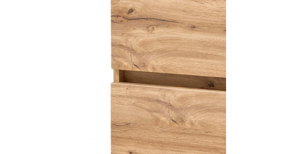 HOCHSCHRANK 40/180/35 cm - Eiche Wotan/Silberfarben, Natur, Holzwerkstoff/Kunststoff (40/180/35cm) - Xora