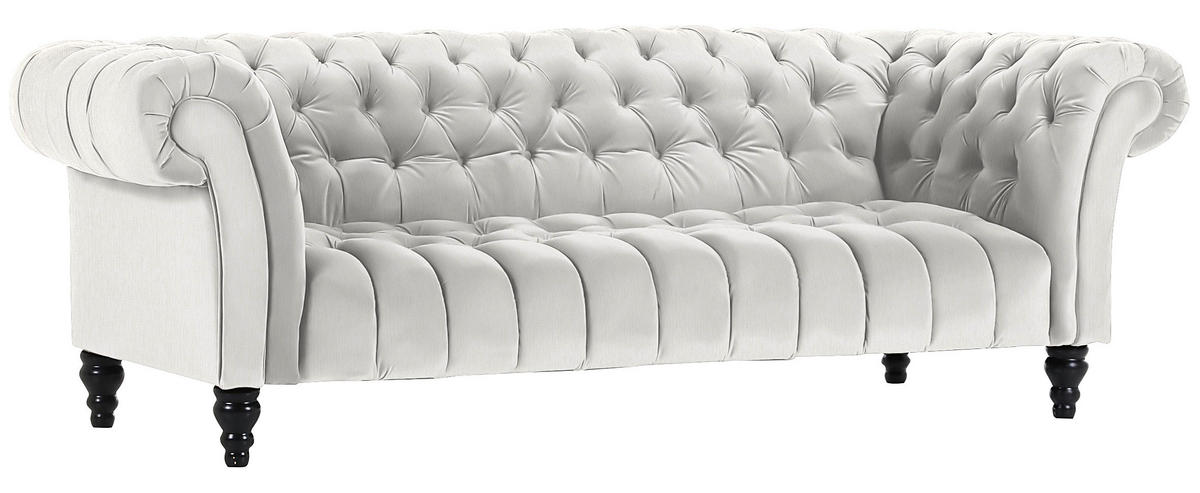 BIGSOFA Flachgewebe Weiß  - Schwarz/Weiß, Trend, Holz/Textil (230/74/101cm) - Carryhome