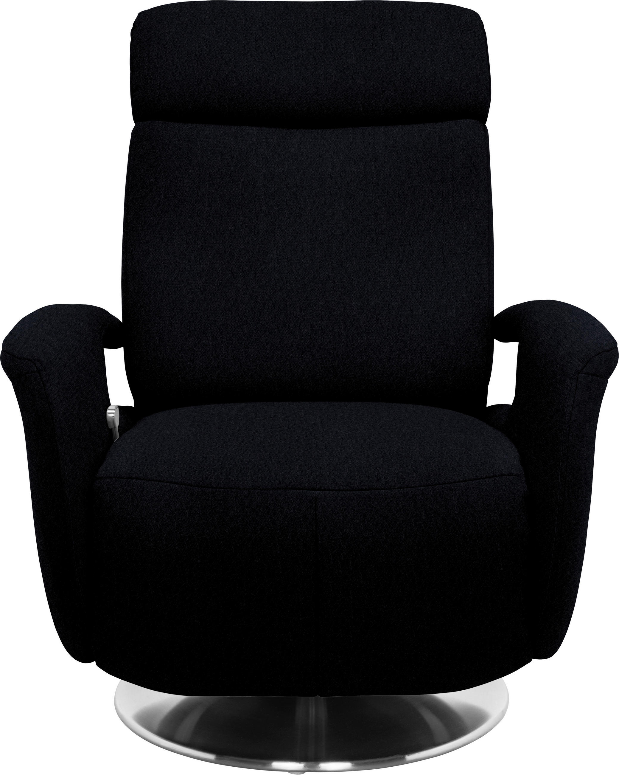 RELAXSESSEL in Textil Schwarz  - Edelstahlfarben/Schwarz, Konventionell, Textil/Metall (84/109/88cm) - Beldomo System