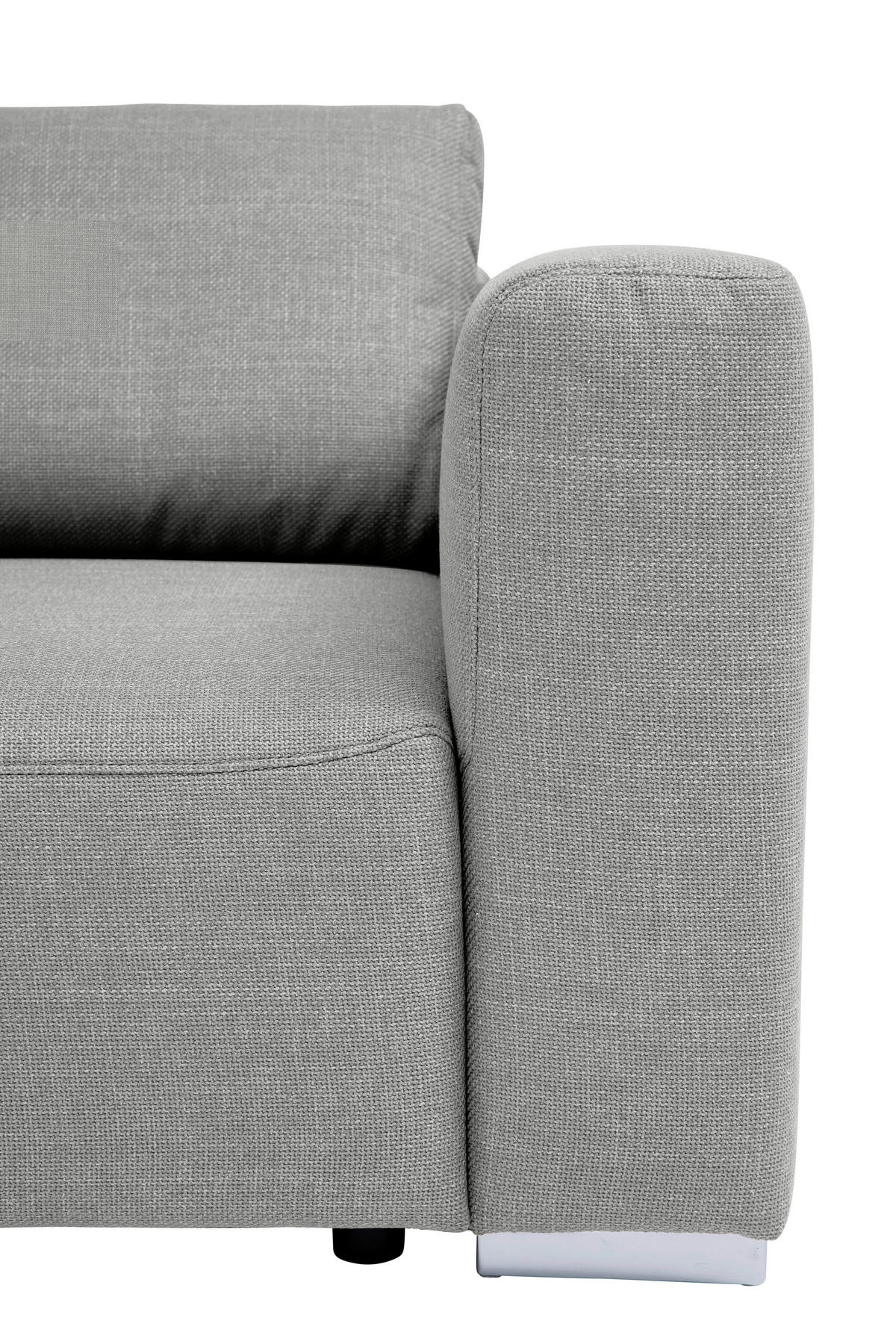 ECKSOFA inkl. Funktion Heaven Grau Flachgewebe  - Chromfarben/Grau, KONVENTIONELL, Textil/Metall (162/242cm) - Tom Tailor