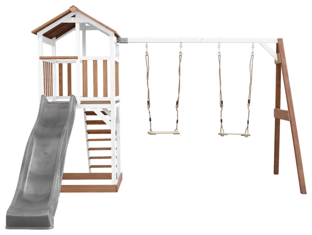 SPIELTURM 356,6/241,9/349 cm  - Weiss/Braun, Konventionell, Holz/Kunststoff (356,6/241,9/349cm)