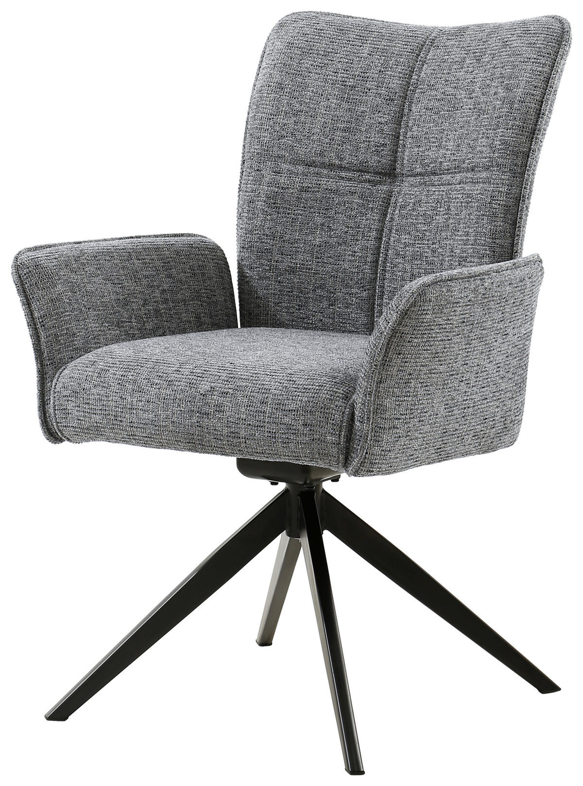 ARMLEHNSTUHL  in Eisen Webstoff  - Schwarz/Grau, Design, Textil/Metall (66/90,5/66cm) - Carryhome