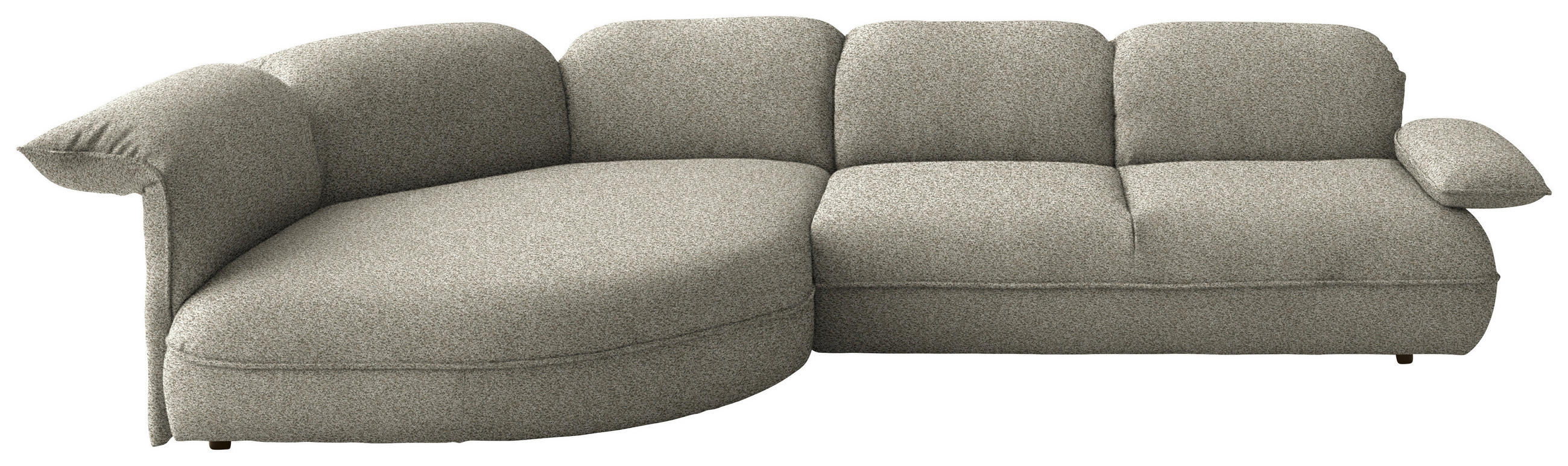 ECKSOFA  in Chenille Greige  154/343 cm  - Greige/Schwarz, Design, Kunststoff/Textil (154/343cm) - Koinor