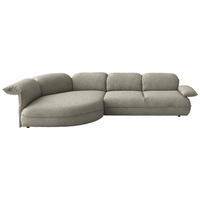 ECKSOFA  in Chenille Greige  154/343 cm  - Greige/Schwarz, Design, Kunststoff/Textil (154/343cm) - Koinor