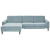 ECKSOFA in Cord Hellblau  - Schwarz/Hellblau, Modern, Textil/Metall (177/302cm) - Beldomo Style