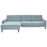 ECKSOFA in Cord Hellblau  - Schwarz/Hellblau, Modern, Textil/Metall (177/302cm) - Beldomo Style